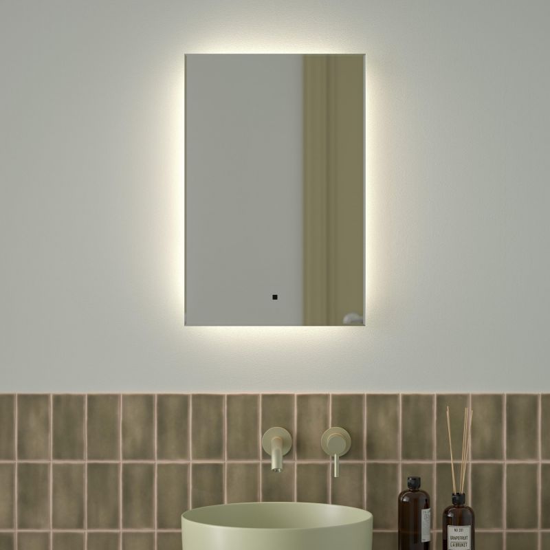 Зеркало для ванной DEFESTO GLOW DF 2502R с LED-подсветкой и ИК - выключателем 40x60см фото 3
