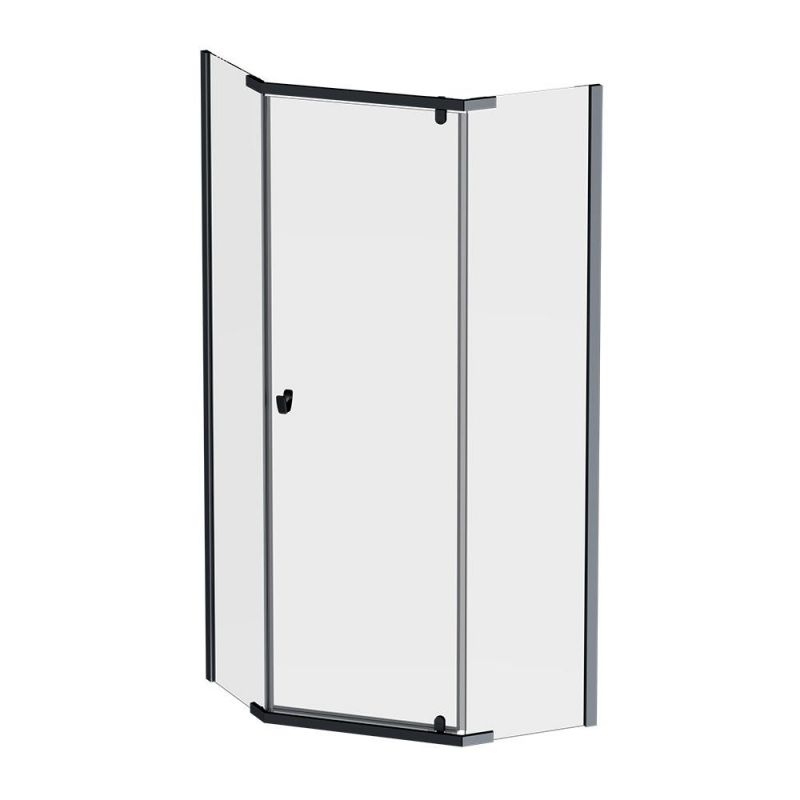 Душевой уголок AMPM Sunny W87G-405-9090-BT 90х90 см, профиль черный матовый, стекло прозрачное фото 1