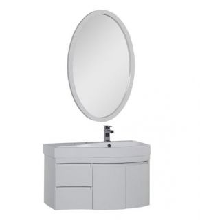 Мебель для ванной Aquanet Сопрано 95 169345 правосторонний белый Тумба+раковина+зеркало