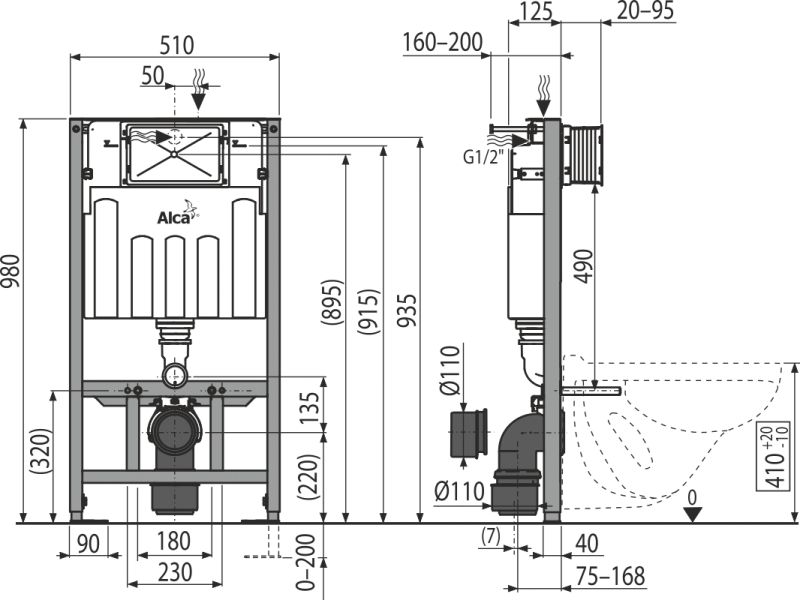 Инсталляция для унитазов AlcaPlast Sadromodul AM101/1000