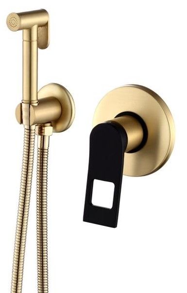 Гигиенический душ со смесителем Bronze de Luxe ELEMENT EL28GB матовое золото фото 1