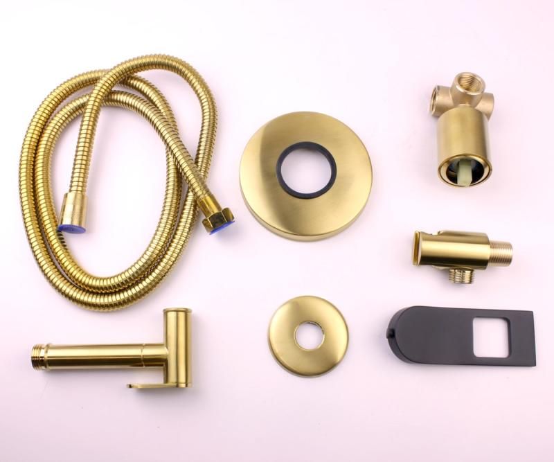 Гигиенический душ со смесителем Bronze de Luxe ELEMENT EL28GB матовое золото фото 6