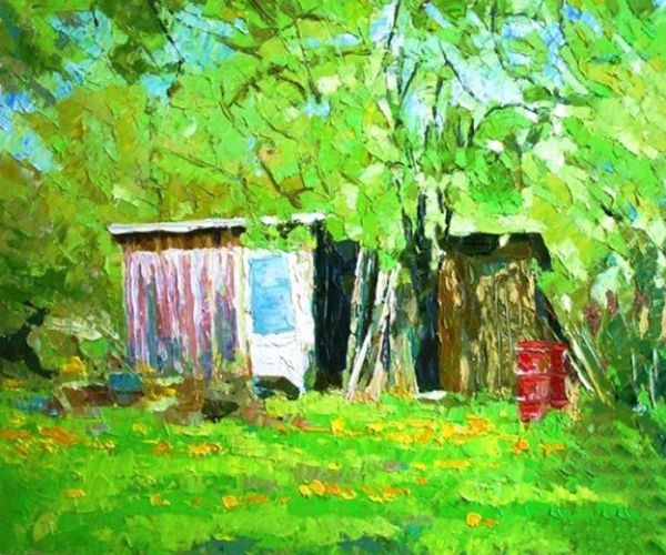 Картина "Сарай с белой дверью" Михаил Рудник