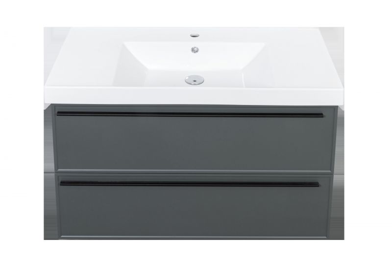 Тумба под раковину подвесная La Fenice Elba Grigio TWIN FNC-01-ELB-G-100-2 серо-зеленая 100 фото 4