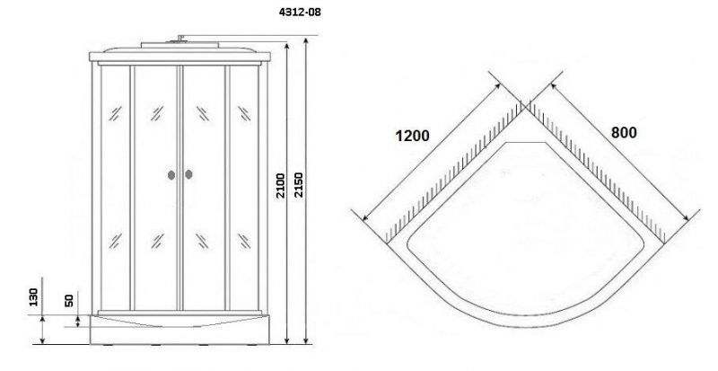 Душевая кабина Niagara Eco NG-4312-14L 43121423L 120х80