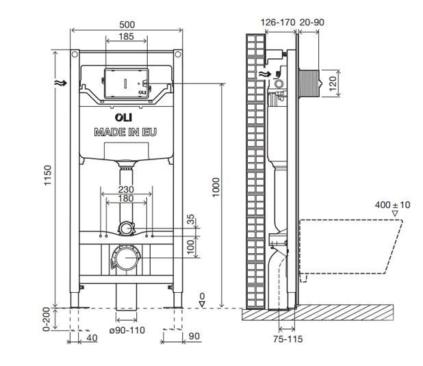 Инсталляция Oli Plus cap AC Sanitarblock 878621