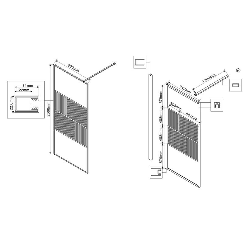 Душевая перегородка Vincea Walk-In HP Art VSW-1HC800CFBG 80x200 см, профиль золотой, стекло прозрачное фото 5