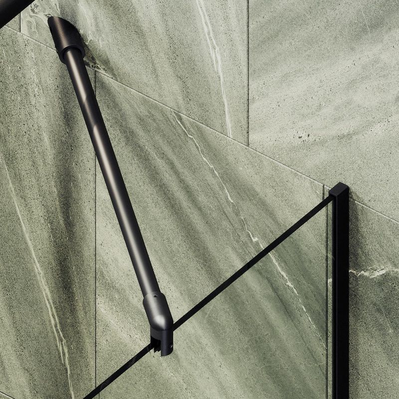 Шторка для ванны MaybahGlass MGV-126-6у 44 см, черный/прозрачное