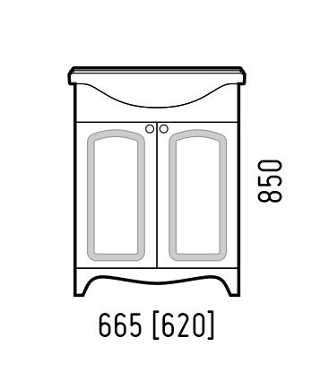 Тумба под раковину напольная  Corozo Шарлотт 65 SD-00000681, 62х85 см