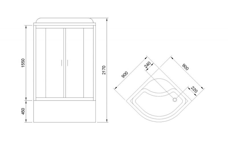 Душевая кабина Royal Bath RB90NRW-T, 90х90 см