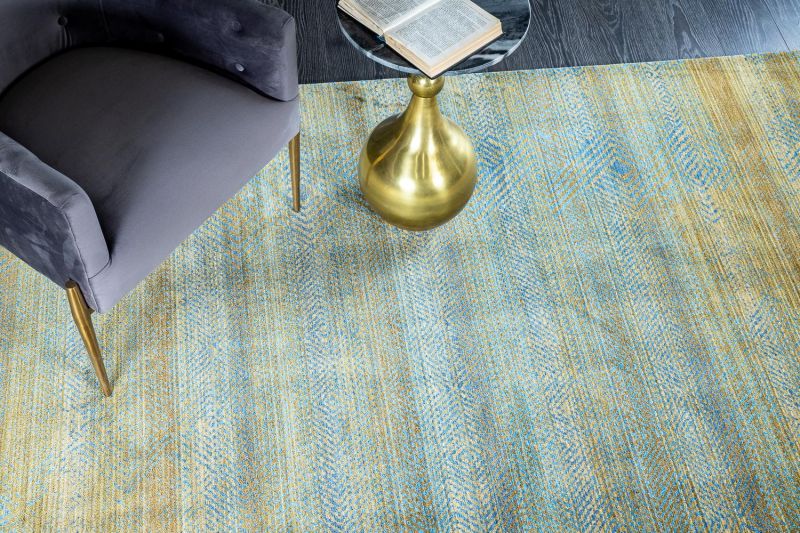 Турецкий ковер из полиэфирного шёлка Carpet «MYSTIC» 0567A-GREEN-BLUE 80 x 150 см фото 7