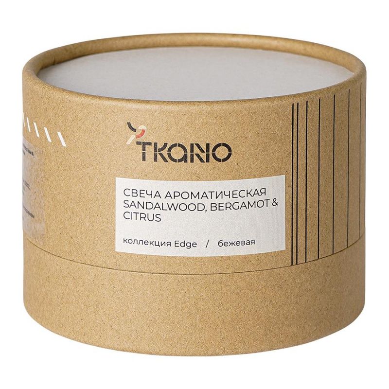 Свеча ароматическая sandalwood, bergamot & citrus из коллекции edge, бежевый, 30 ч Tkano BD-3043148 фото 7