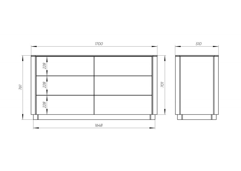 Комод  Ellipsefurniture Tammi 6 ящиков ширина 170 см (серо-бежевый) TM010202040101 фото 6