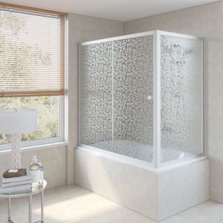 Ограждение на ванну раздвижное Vegas Glass ZV+ZVF 150x70 07 R03, профиль хром, стекло с узором
