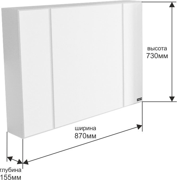 Зеркальный шкаф СанТа Стандарт-90 113017