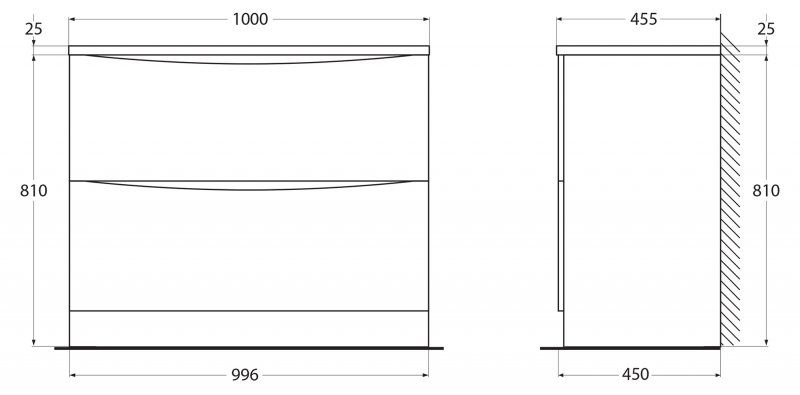 Тумба под раковину напольная с двумя ящиками BelBagno ACQUA-1000-2C-PIA-RR Rovere Rustico