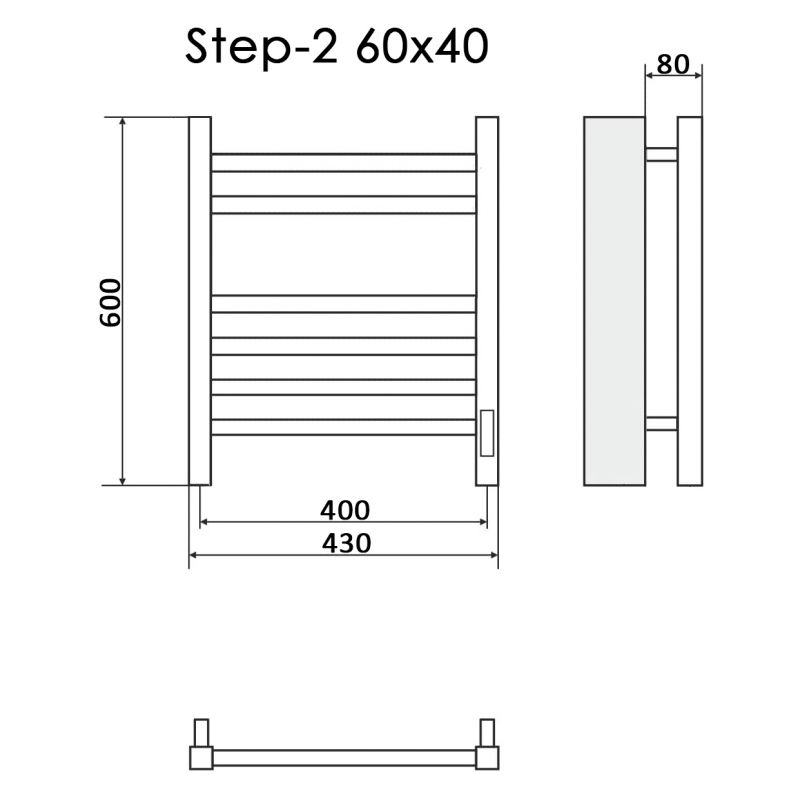 Полотенцесушитель электрический Ника STEP-2 60/40 прав