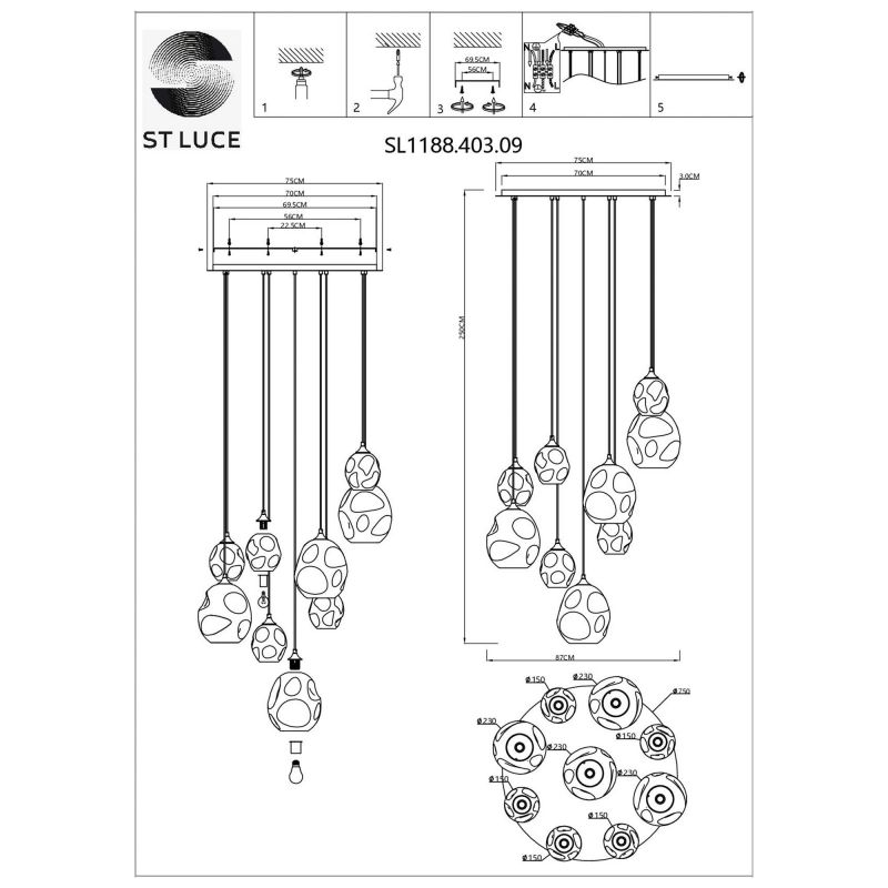 Люстра подвесная ST Luce IDESIA SL1188.403.09