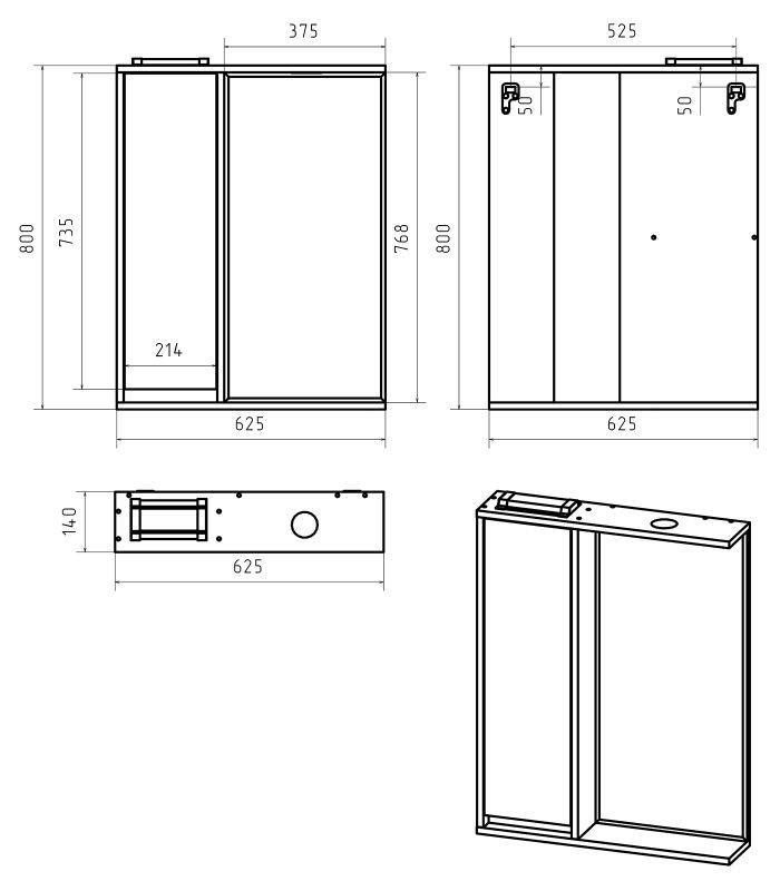 Зеркальный шкаф Brevita Balaton 65 BAL-04065-01-Л, L