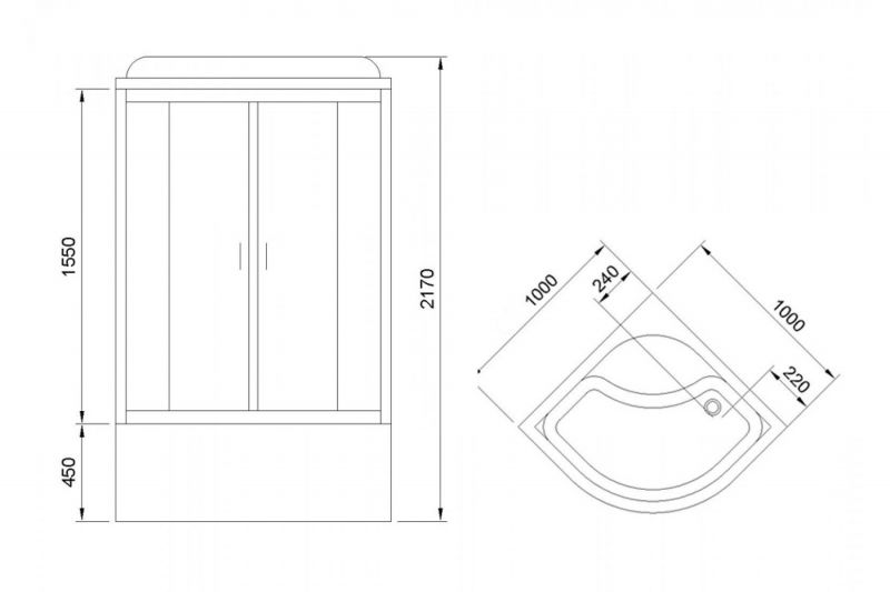 Душевая кабина Royal Bath RB100NRW-T, 100х100 см