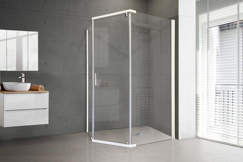 Душевой уголок Royal Bath RB1190TR-T, 90х110 см, профиль белый, стекло прозрачное фото 2