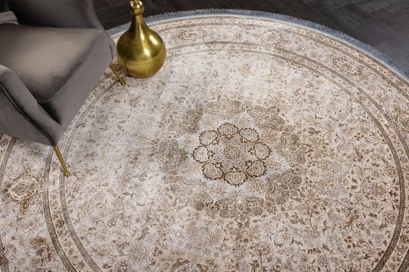 Иранский ковер из шёлка, бамбукового шёлка и акрила Carpet «NARSIS» 8302(Round) 250 x 250 см фото 9