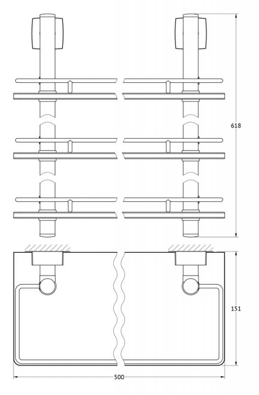 Полка 3-х ярусная 50 cm FBS Esperado ESP 069