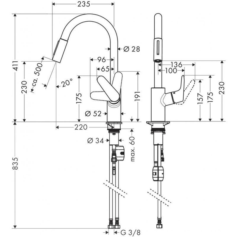 Смеситель Hansgrohe Focus для кухонной мойки 31815670 фото 2