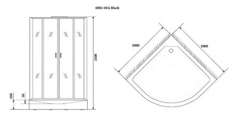 Душевая кабина Niagara Premium NG- 6902-01G BLACK 100x100 фото 3