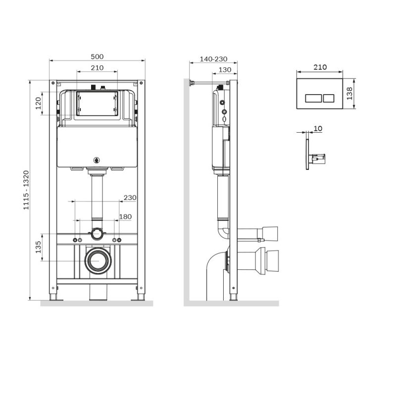 Инсталляция для унитаза AM.PM Pro I012704.9001 белый пневматика