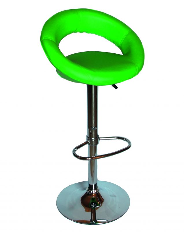 Барный стул Dobrin 5001-LM MIRA,  цвет сиденья зеленый, цвет основания хром