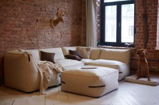 Модульный диван c ремешками из кожи KRESLO BD-2101523