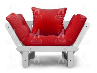 Кресло Сламбер белая эмаль красный вельвет BD-2153561