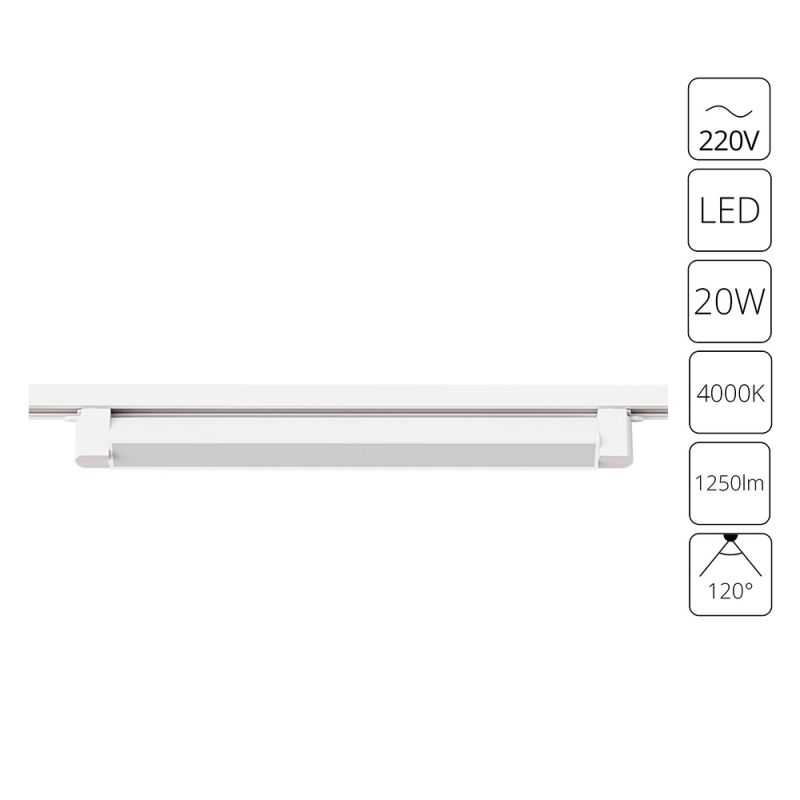 Трековый светильник Arte Lamp LINEETTA A4574PL-1WH фото 1