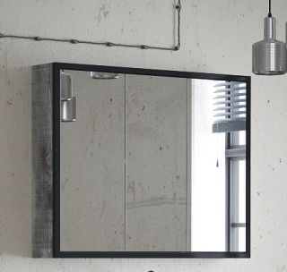 Зеркальный шкаф Corozo Айрон SD-00000282 90х70 см черный