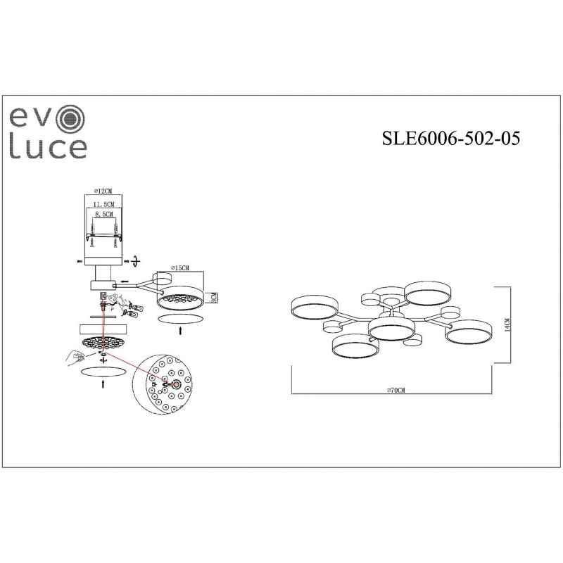 Светильник потолочный Evoluce FAEMA SLE6006-502-05