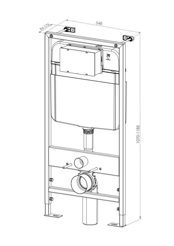 Подвесной унитаз D&K DS1021602 с инсталляцией и белой клавишей смыва