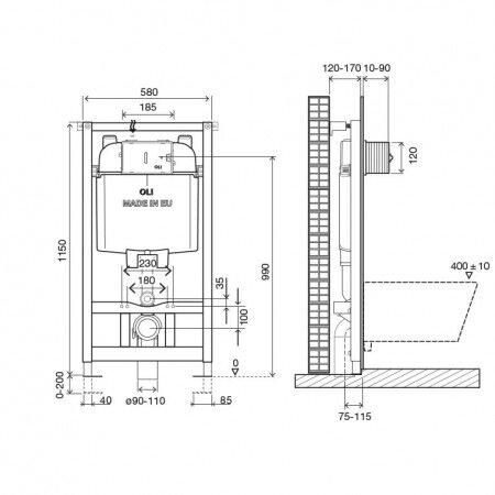 Инсталляция Oli Sanitarblock Hydroboost Fast-Fit 878841 фото 2