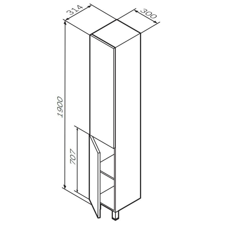 Пенал напольный AM.PM Gem M90CSL0306HF, 30 см, орех, L