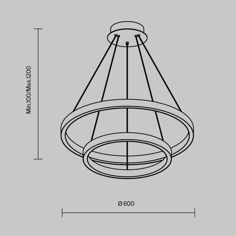 Подвесной светильник Maytoni Rim 220-240V 57W IP20 3000-4000K MOD058PL-L55BK фото 6