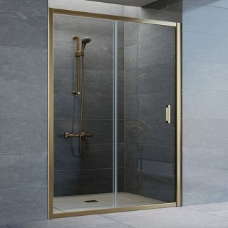 Душевая дверь Vegas Glass ZP 140 05 01, профиль бронзовый, стекло прозрачное