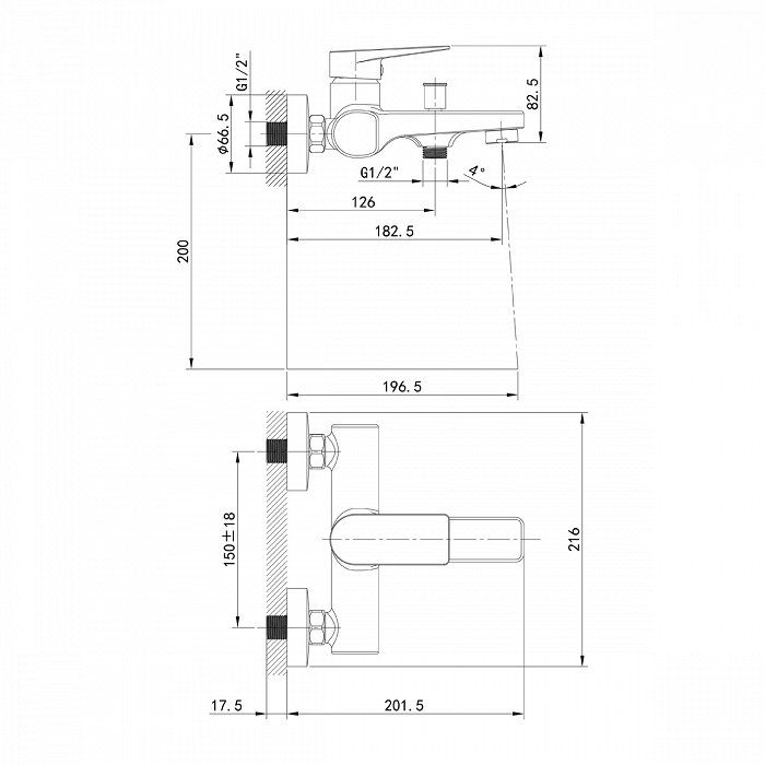 Смеситель для ванны Iddis Bridge BRDSB00i02WA