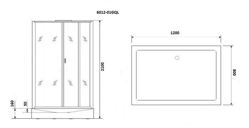 Душевая кабина Niagara Premium NG- 6012-01QL 80x120