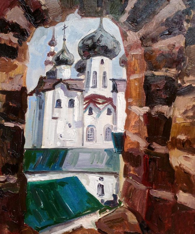 Картина "Вид на Спасо-Преображеснкий монастырь" Наталья Герасимова