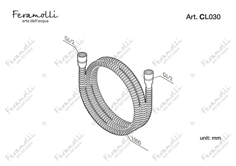 Шланг для душа Feramolli Tropicale CL030 (1500мм.), хром фото 2