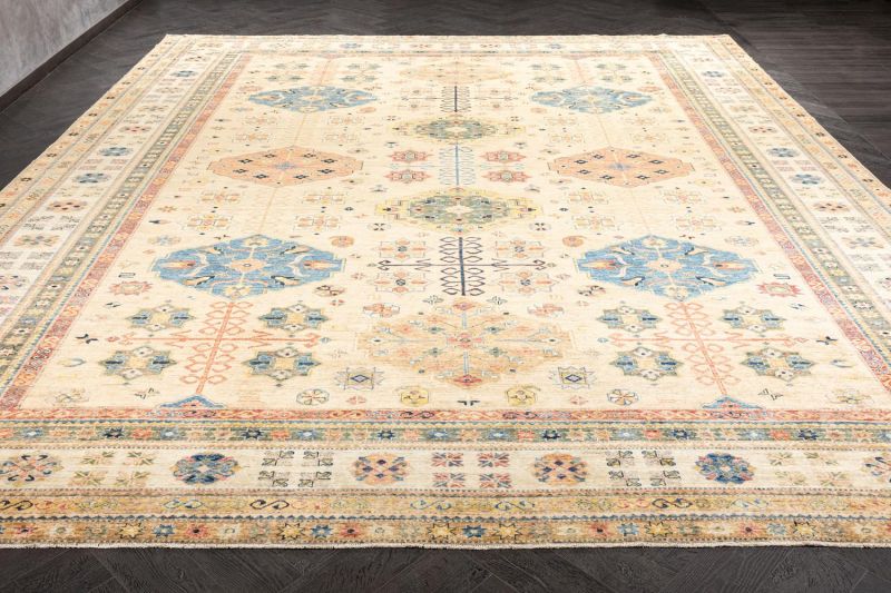 Пакистанский ковер из шерсти Carpet «KAZAK ROYAL» 231690-BGE-IVR 404 x 500 см