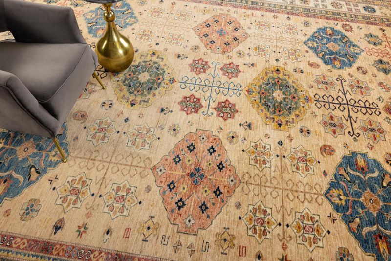 Пакистанский ковер из шерсти Carpet «KAZAK ROYAL» 231690-BGE-IVR 404 x 500 см