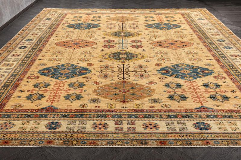 Пакистанский ковер из шерсти Carpet «KAZAK ROYAL» 231690-BGE-IVR 404 x 500 см