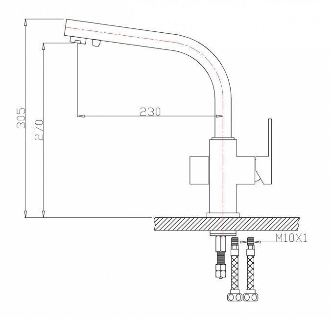 Смеситель для кухни Zorg Sanitary ZR 311 YF