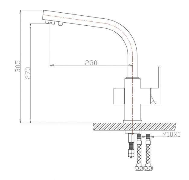 Смеситель для кухни Zorg Sanitary ZR 311 YF